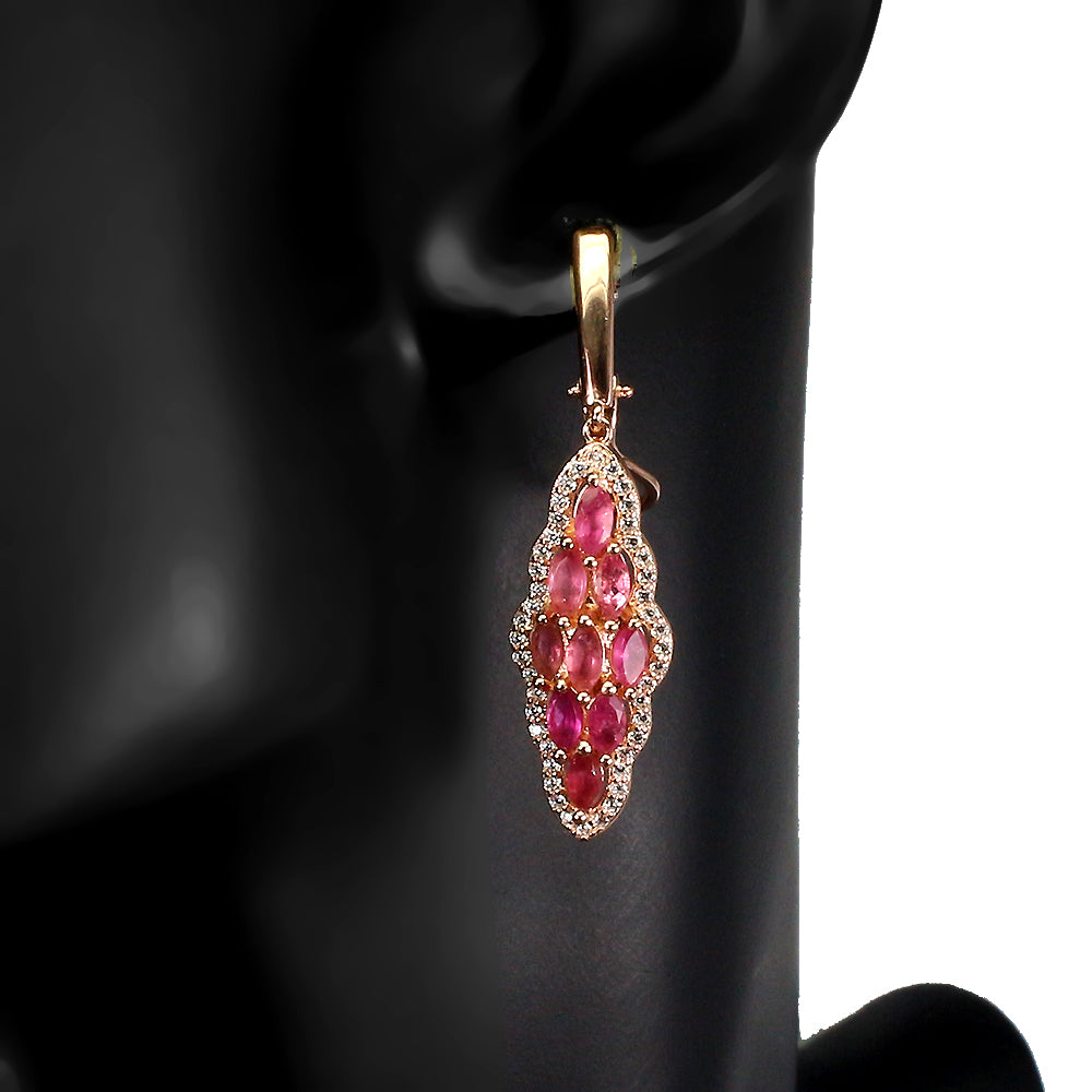 Turmalin Ohrringe aus rosévergoldetem Silber - INARA