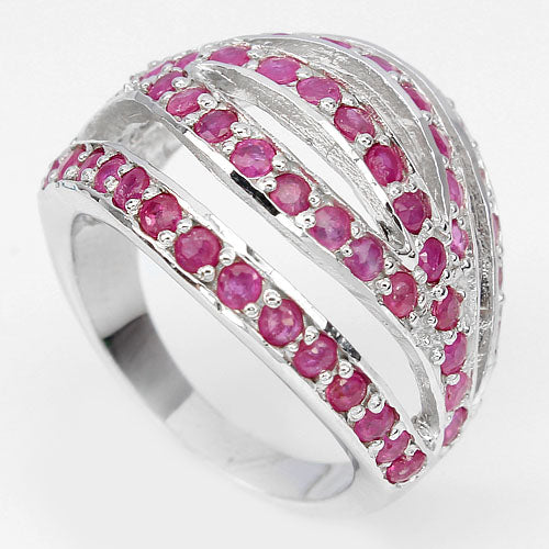 Rubin Ring aus weißvergoldetem Silber - INARA