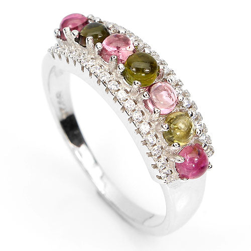 Turmalin Cabochon Silber Ring - INARA