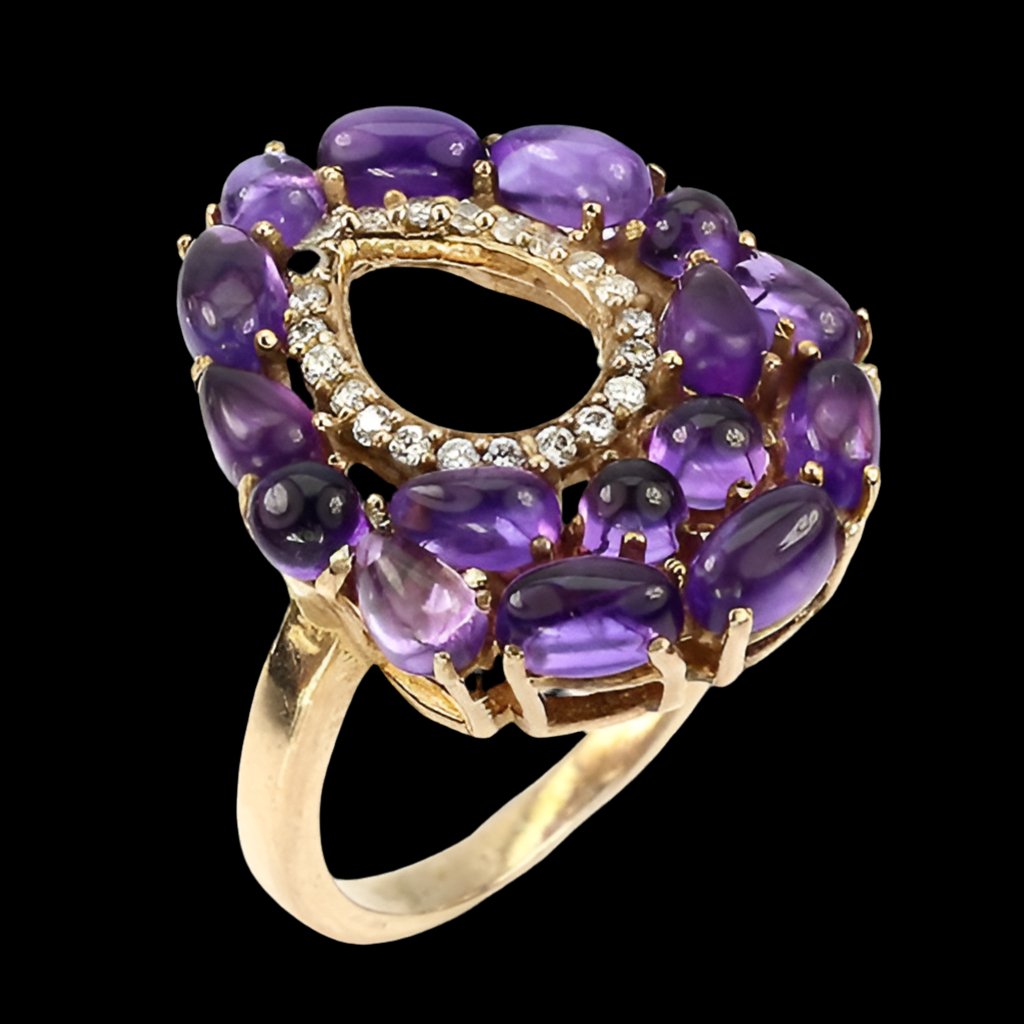 Amethyst Cabochon Ring Silber rosévergoldet - INARA