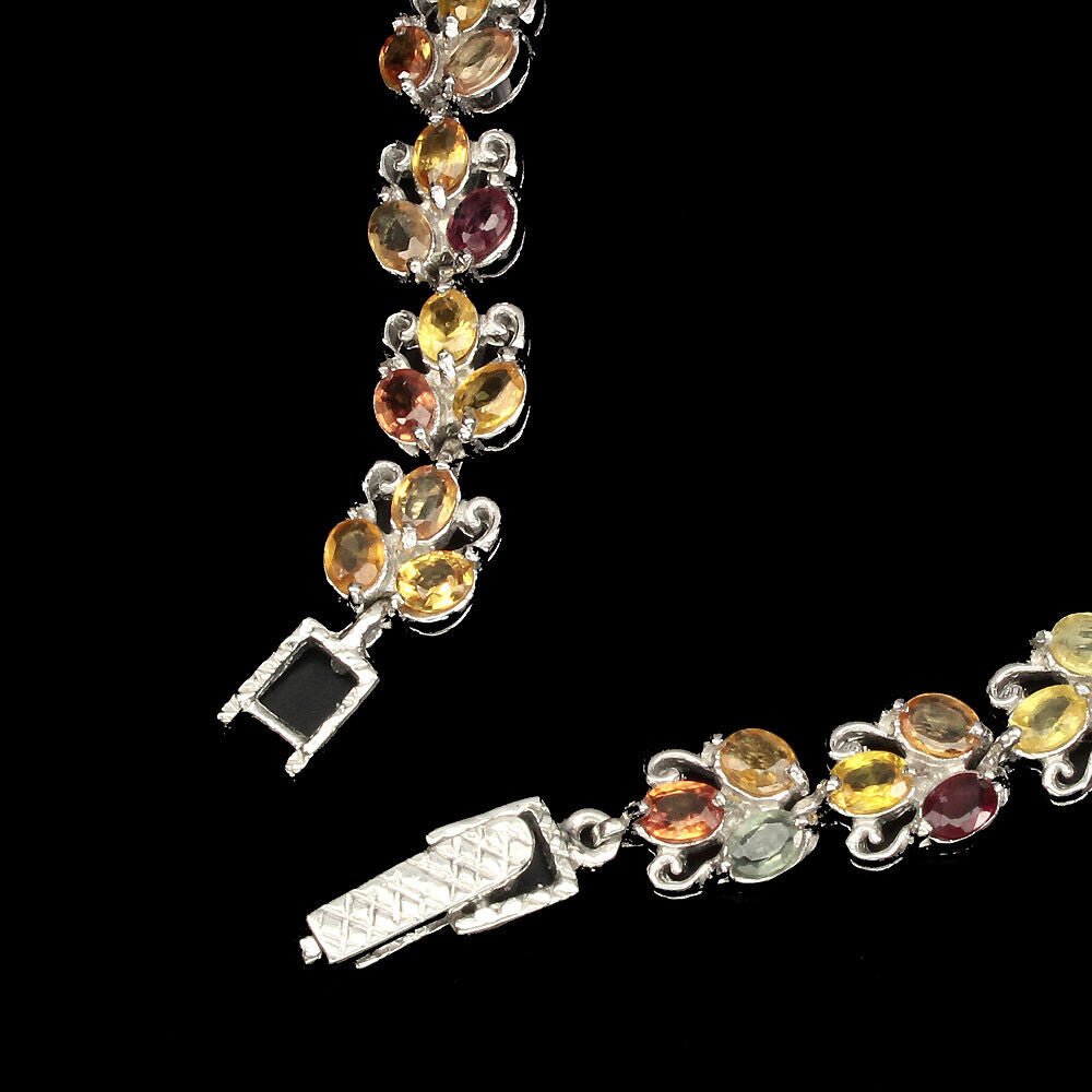 Saphir Armband aus weißvergoldetem Silber - INARA
