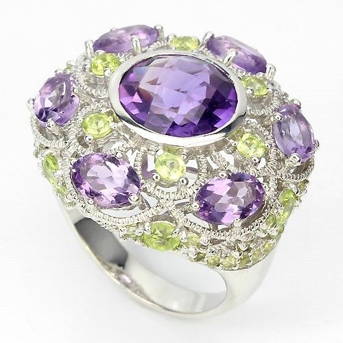 Amethyst Peridot Ring Silber - INARA