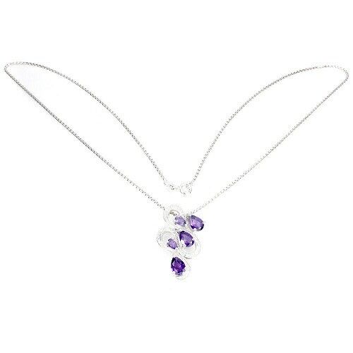 Halskette Silber mit Amethyst Anhänger - INARA