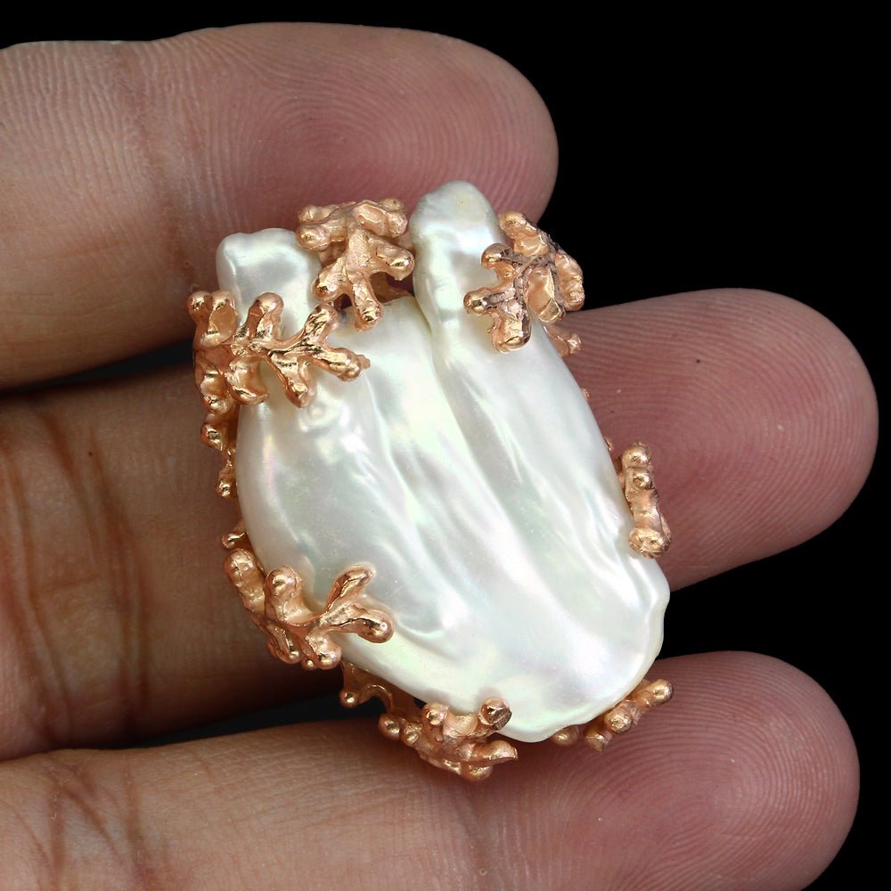 Perle Anhänger aus rosévergoldetem Silber - INARA