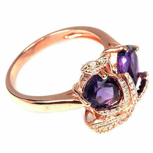 Ring Amethyst Silber rosévergoldet - INARA