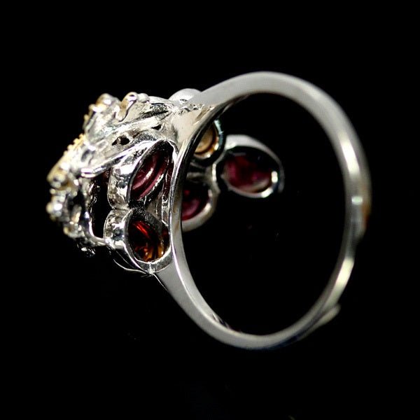 Turmalin Weintraube Ring aus bicolor vergoldetem Silber - INARA