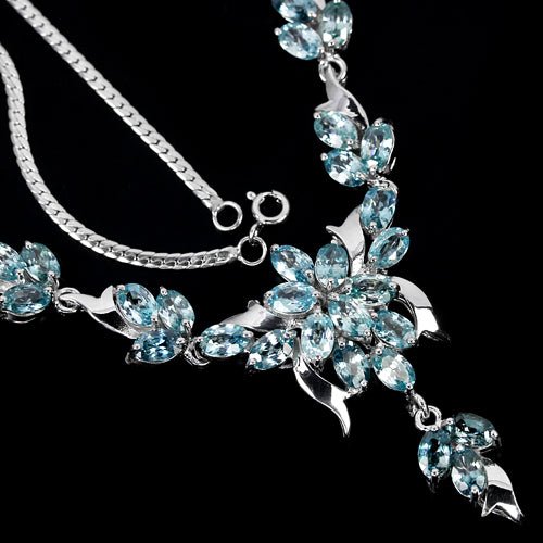 Zirkon Collier aus weißvergoldetem Silber - INARA