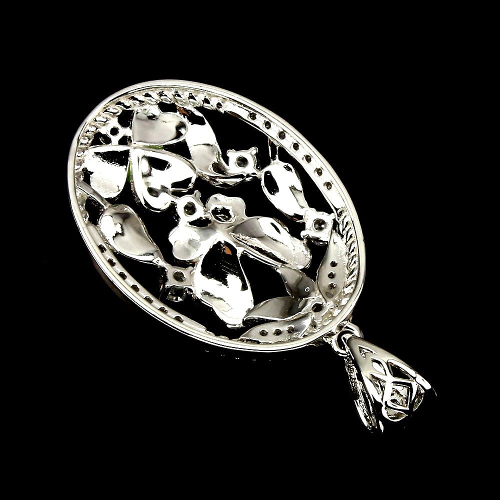 Zirkonia Emaille Schmetterling Anhänger aus weißvergoldetem Silber - INARA