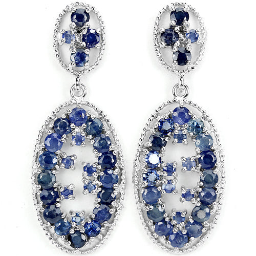 Saphir Ohrringe Silber weißvergoldet - INARA