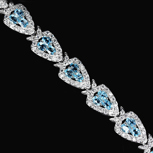 Blautopas Swiss Blue Armband Silber - INARA