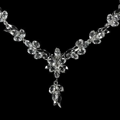 Weißtopas Collier aus weißvergoldetem Silber - INARA