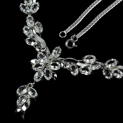 Weißtopas Collier aus weißvergoldetem Silber - INARA