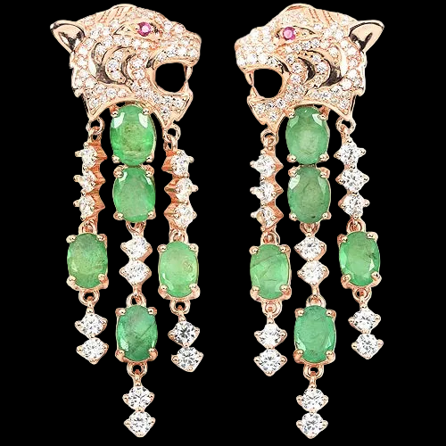 Smaragd Raubkatze Ohrringe