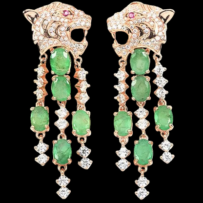 Smaragd Raubkatze Ohrringe