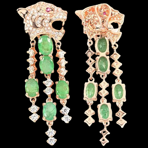 Smaragd Raubkatze Ohrringe