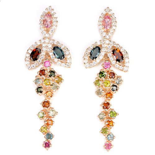 Turmalin Ohrringe aus rosévergoldetem Silber - INARA