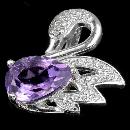 Amethyst Schwan Anhänger