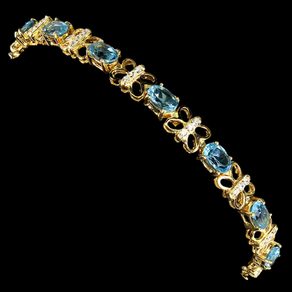 Blautopas London Blue Schmetterling Armband Silber gelbvergoldet - INARA