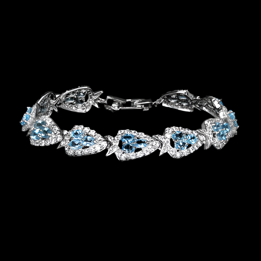 Blautopas Swiss Blue Armband Silber - INARA