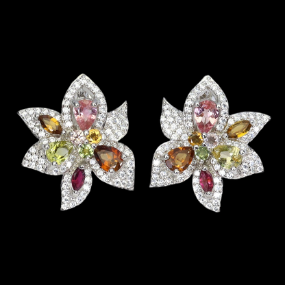 Turmalin Ohrringe aus weißvergoldetem Silber kaufen - INARA