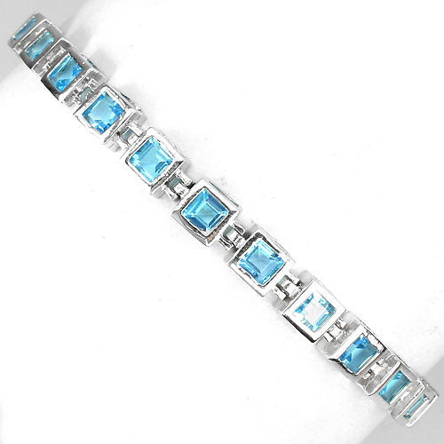 Blautopas Sky Blue Armband Silber weißvergoldet - INARA
