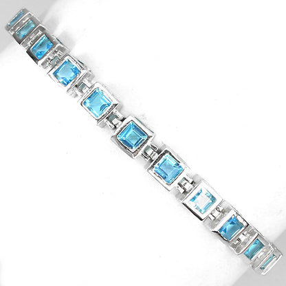 Blautopas Sky Blue Armband Silber weißvergoldet - INARA