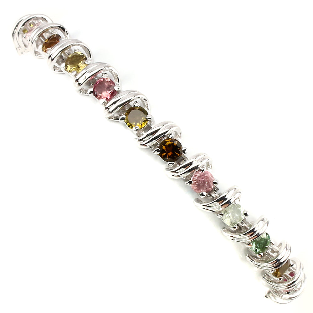 Turmalin Armband aus weißvergoldetem Silber - INARA