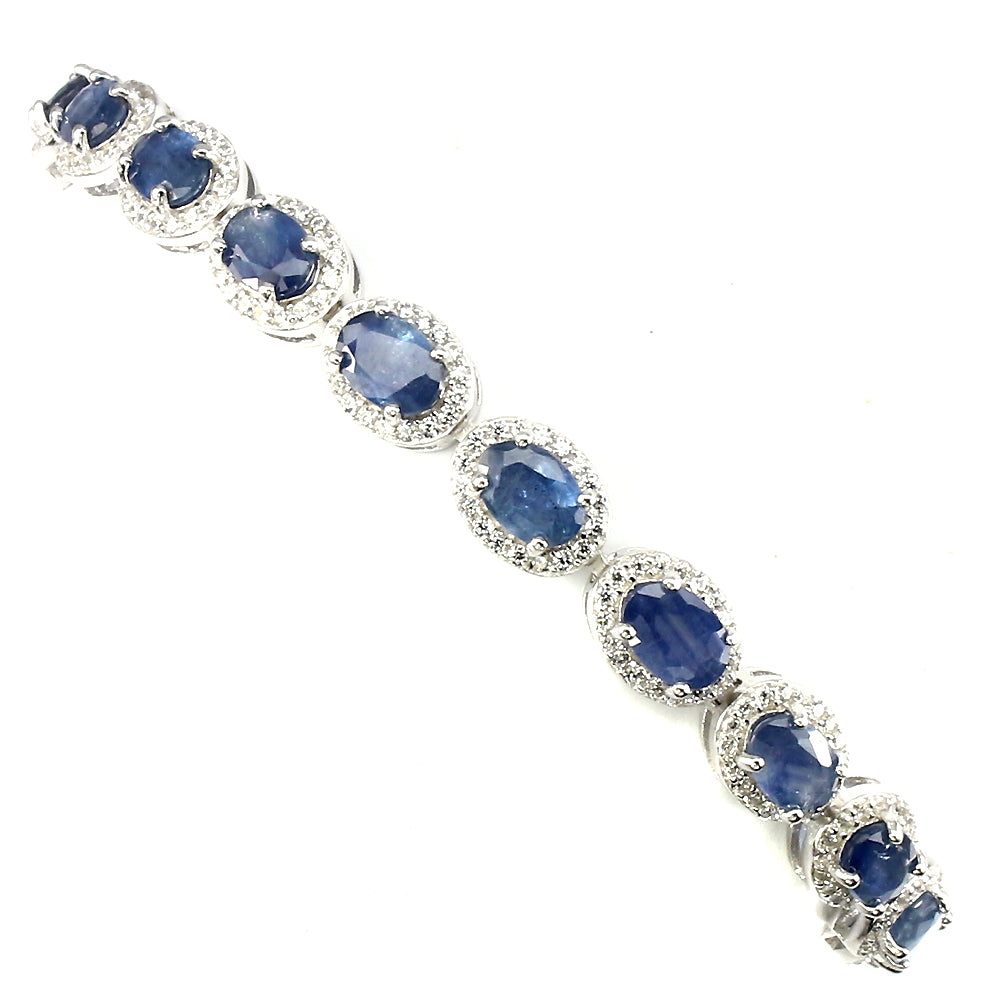 Saphir Armband aus weißvergoldetem Silber - INARA