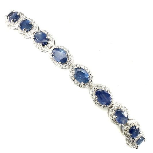 Saphir Armband aus weißvergoldetem Silber - INARA