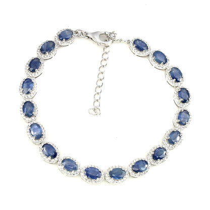 Saphir Armband aus weißvergoldetem Silber - INARA