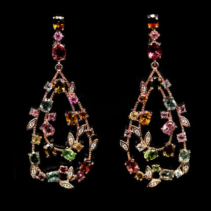 Turmalin Ohrringe Silber rosévergoldet - INARA