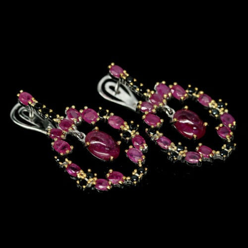 Rubin Spinell Ohrringe aus bicolor vergoldetem Silber - INARA