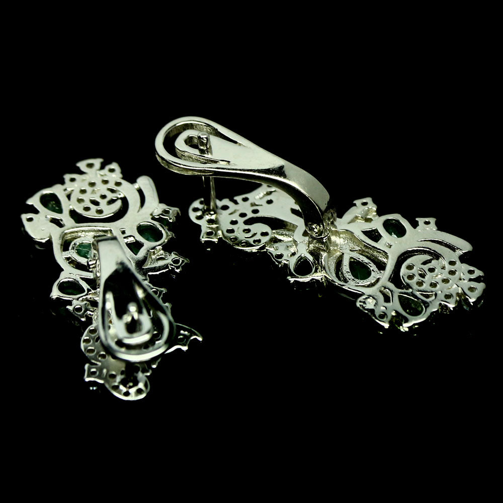 Smaragd Hase Ohrringe aus bicolor vergoldetem Silber - INARA