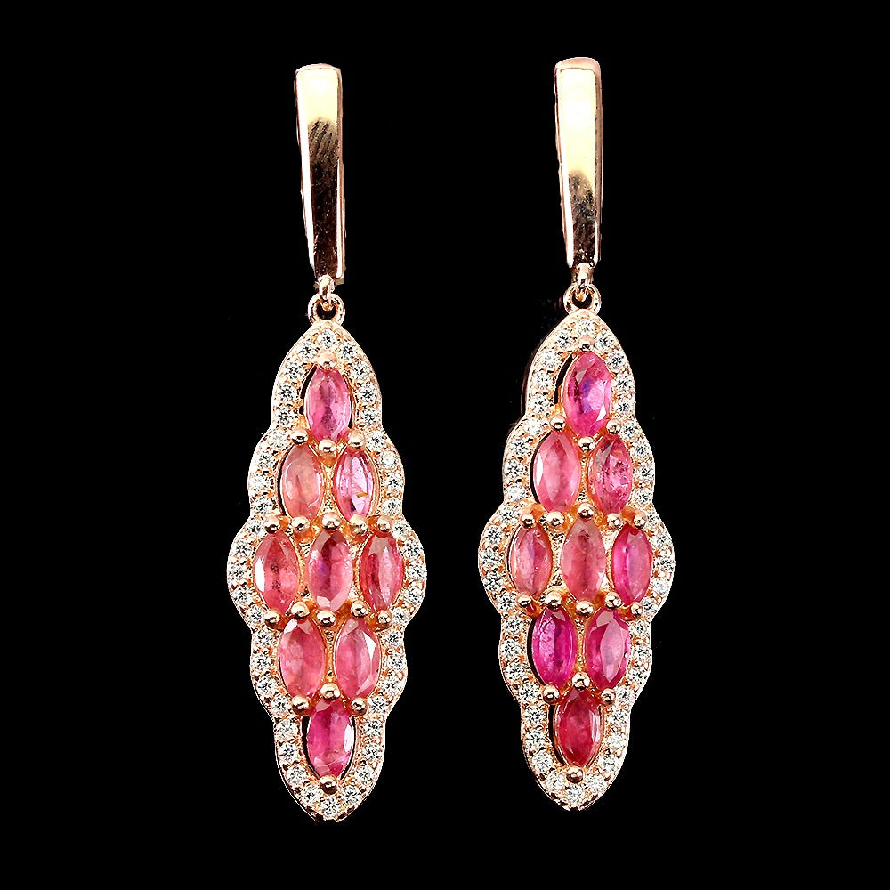 Turmalin Ohrringe aus rosévergoldetem Silber - INARA