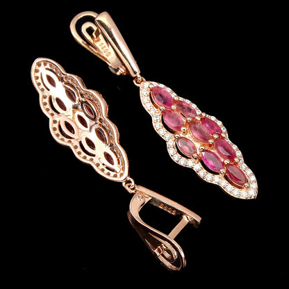 Turmalin Ohrringe aus rosévergoldetem Silber - INARA