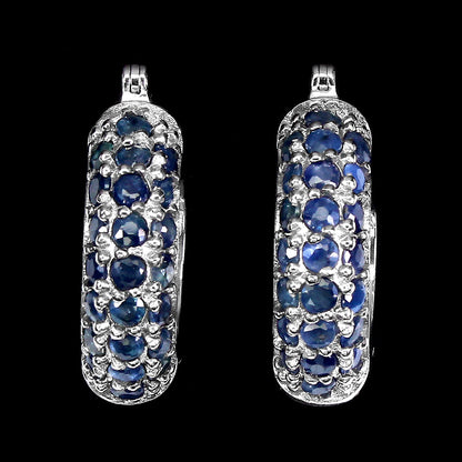 Saphir Creolen Ohrringe Silber weißvergoldet - INARA