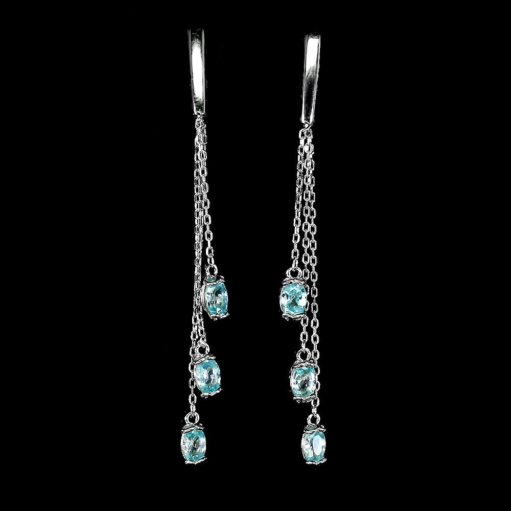 Zirkon Ohrringe aus weißvergoldetem Silber - INARA