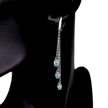 Zirkon Ohrringe aus weißvergoldetem Silber - INARA