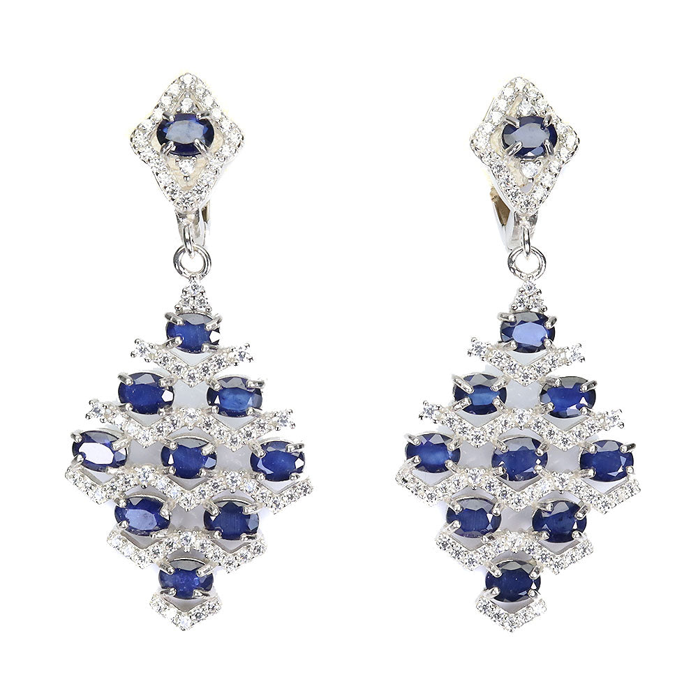 Saphir Ohrringe Silber weißvergoldet - INARA