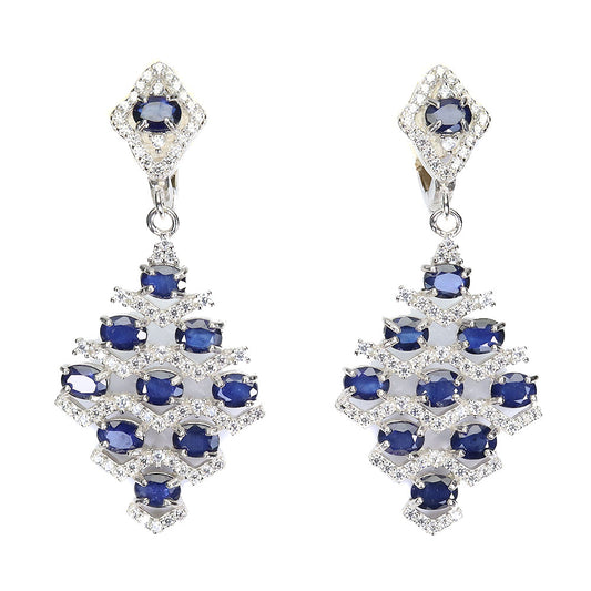 Saphir Ohrringe Silber weißvergoldet - INARA