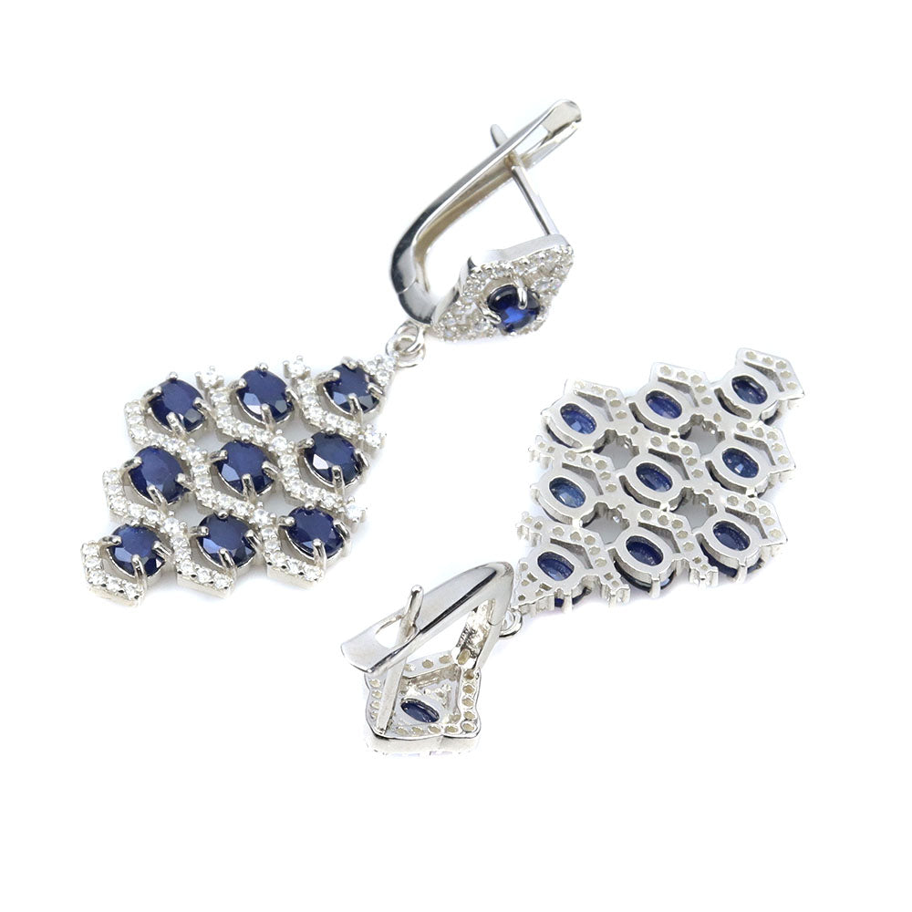 Saphir Ohrringe Silber weißvergoldet - INARA