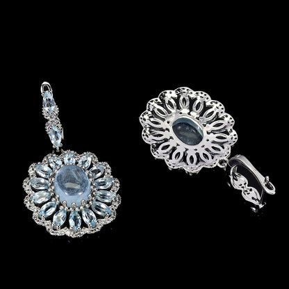 Aquamarin Weißtopas Ohrringe Silber - INARA