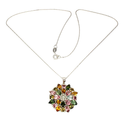 Turmalin Anhänger mit Halskette Silber - INARA