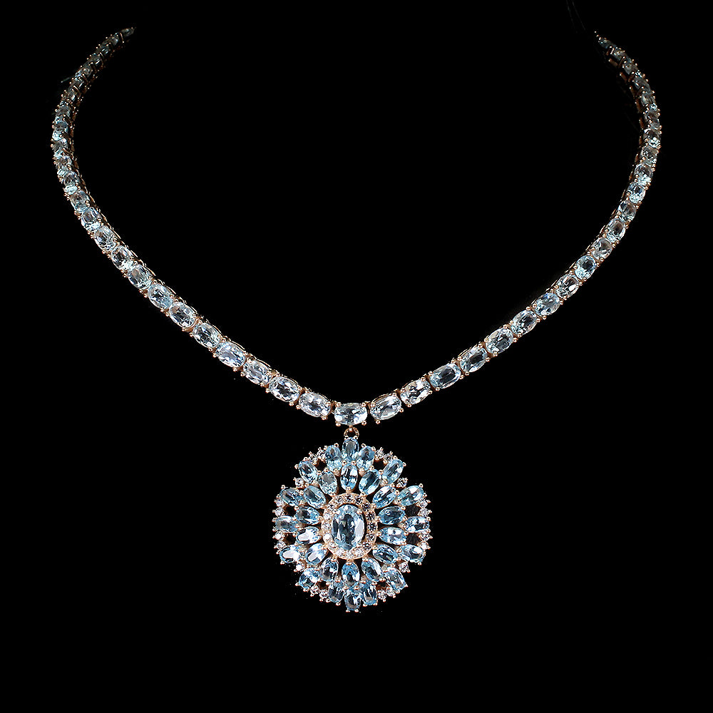 Blautopas Sky Blue Collier Silber - INARA