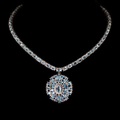 Blautopas Sky Blue Collier Silber - INARA