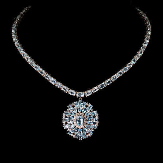 Blautopas Sky Blue Collier Silber - INARA