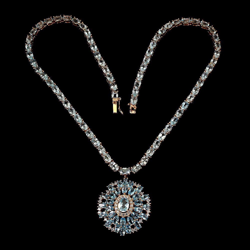 Blautopas Sky Blue Collier Silber - INARA