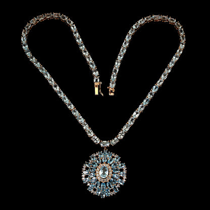 Blautopas Sky Blue Collier Silber - INARA