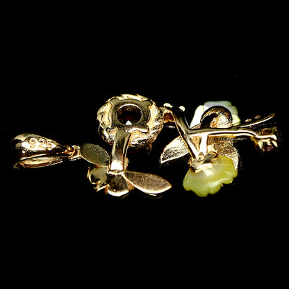 Turmalin Saphir Perlmutt Anhänger aus rosévergoldetem Silber - INARA