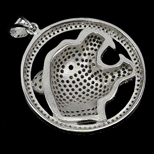 Zirkonia Panther Anhänger aus weißvergoldetem Silber - INARA